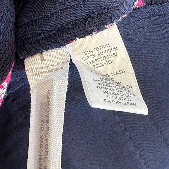 LOFT Jacquard Knit Riviera Shorts(2) Aztec Geometric Pattern Navy Pink Size 10 - Picture 8 of 16